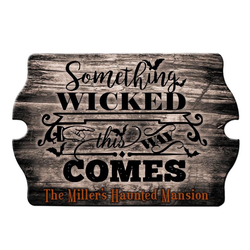 Something Wicked – Custom Tavern Shaped Wood Bar Sign