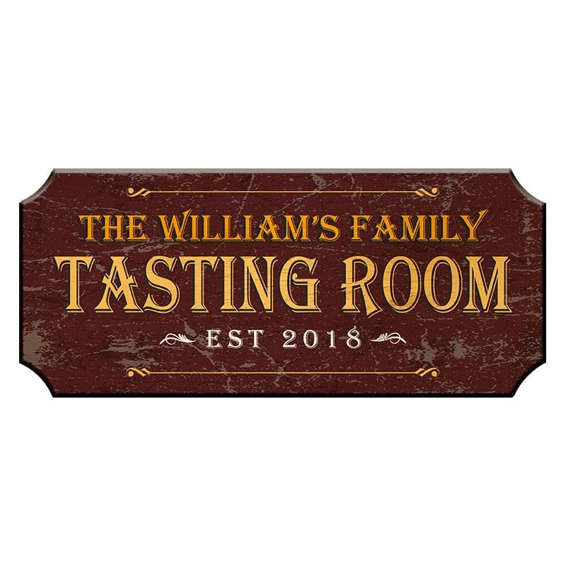 TASTING ROOM – CUSTOMIZABLE Wood Plaque Sign – Color Options