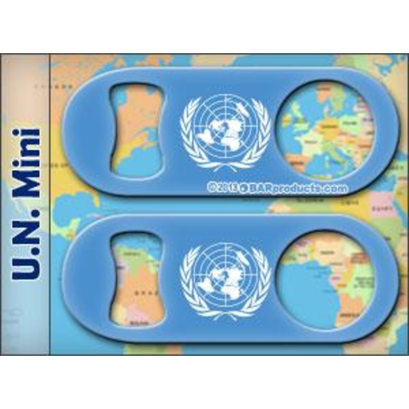 United Nations Flag Mini Speed Bottle Opener / Bar Key