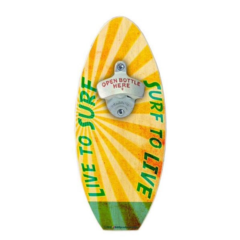 Wooden Surfboard Wall Mounted Bottle Opener – Live to Surf