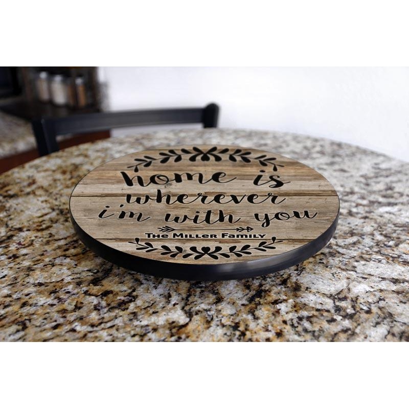 ADD YOUR NAME HOME Lazy Susan – 3 Different Sizes – Table Top – Handcrafted in USA
