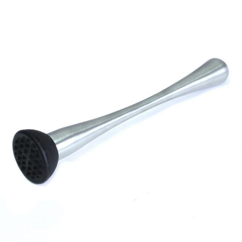 BarConic Stainless Steel/Black Tenderizing Head Muddler