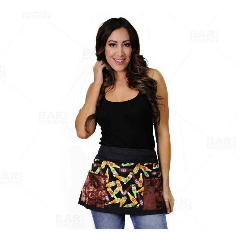 Beer Pattern Designer Apron with 5 Compartments
