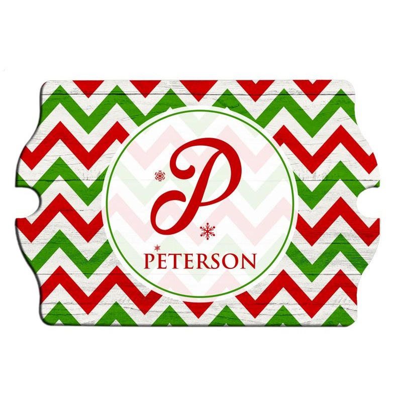 Custom Tavern Shaped Wood Bar Sign – Holiday Monogram