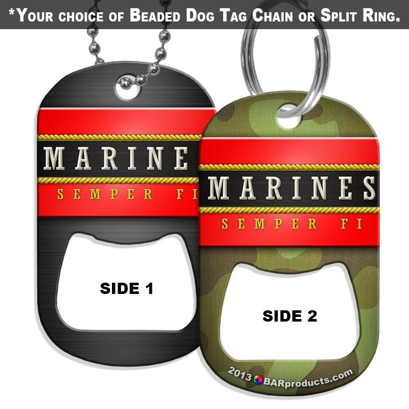 Dog Tag Bottle Opener – Military Line – Marines