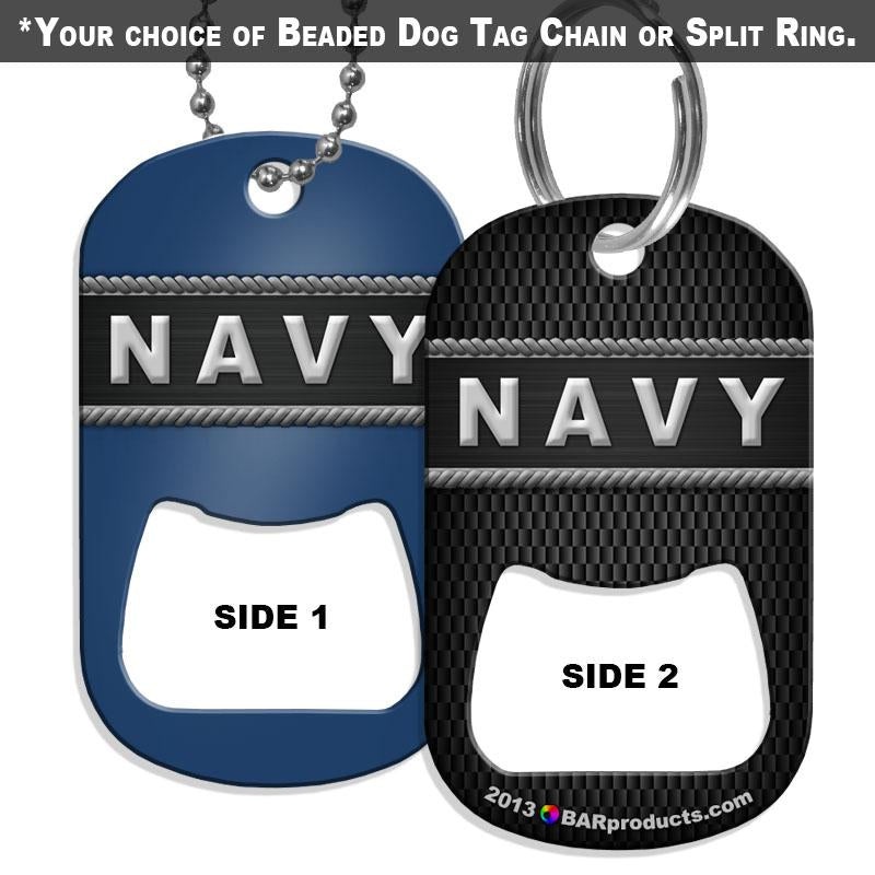 Dog Tag Bottle Opener – Military Line – Navy
