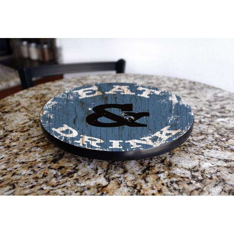 EAT & DRINK Lazy Susan – 3 Different Sizes – For Kitchen Table Top – Handcrafted in USA