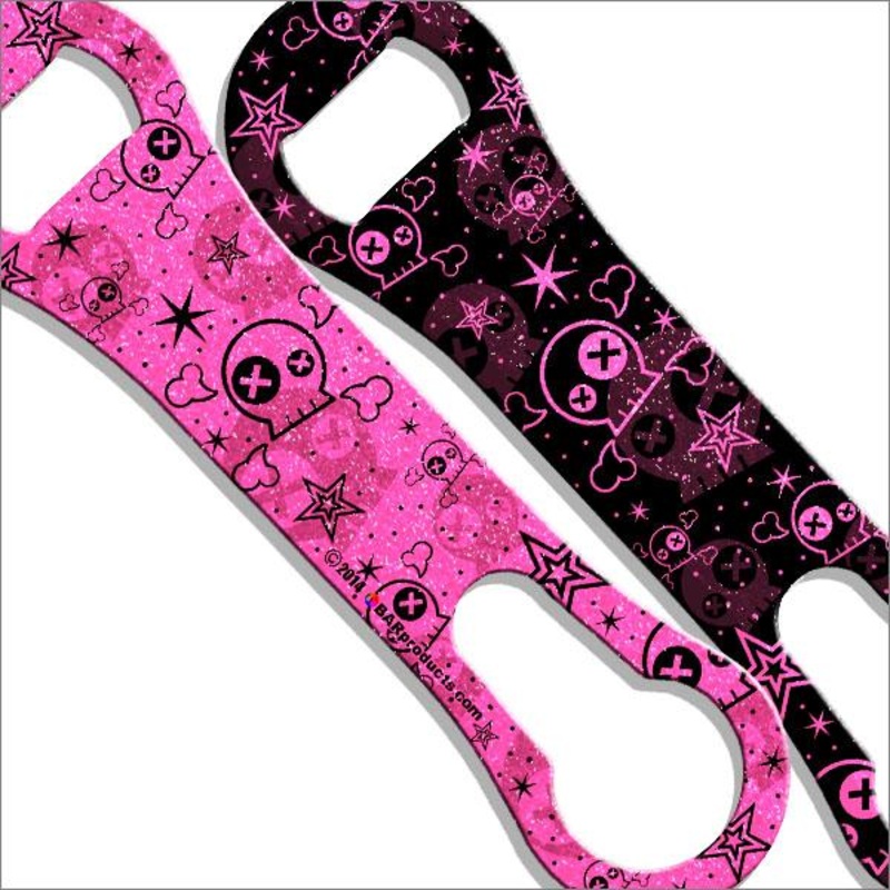 Kolorcoat V-Rod GLITTER Bottle Opener – Cute Skulls