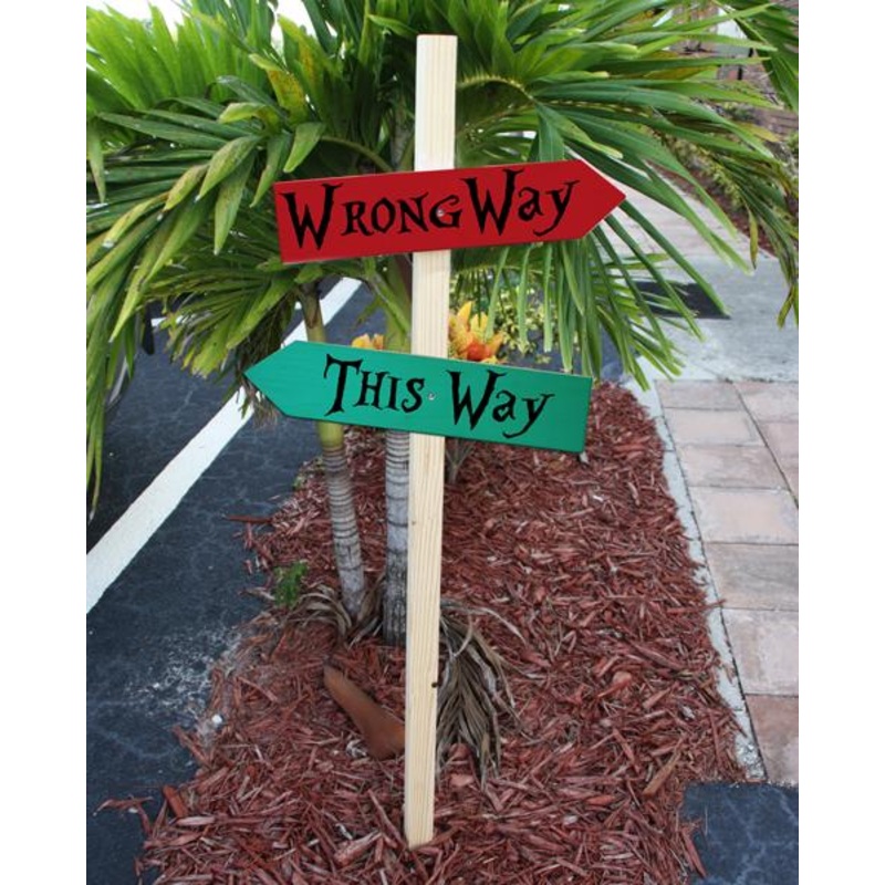 This Way / Wrong Way Wood Arrow Signs
