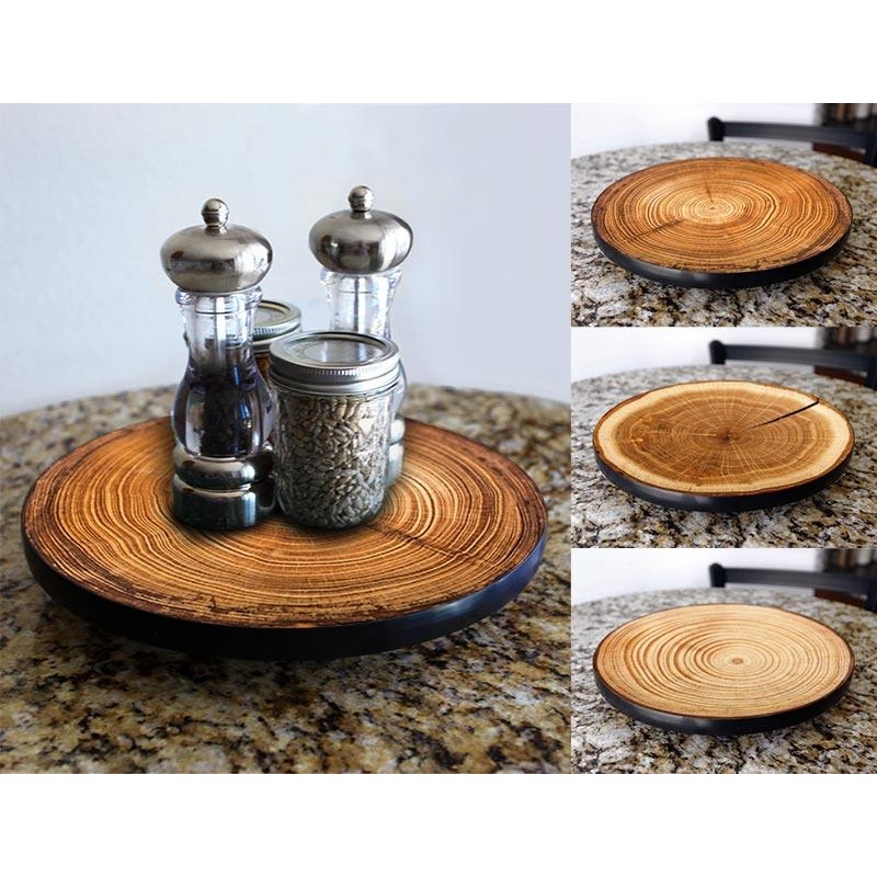 TREE RING Design Lazy Susan – 3 Different Sizes – For Kitchen Table Top – Handcrafted in USA