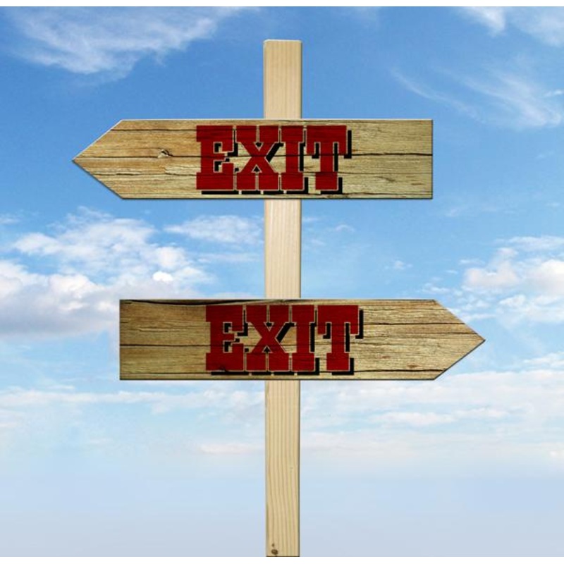 Wood Arrow Sign – Exit|Exit- Left|Exit- Right|Wood Stick for Arrow Sign
