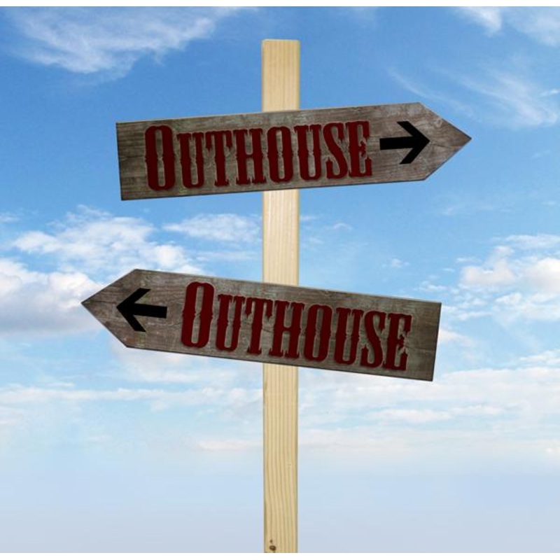 Wood Arrow Sign – Outhouse|Outhouse- Left|Outhouse- Right
