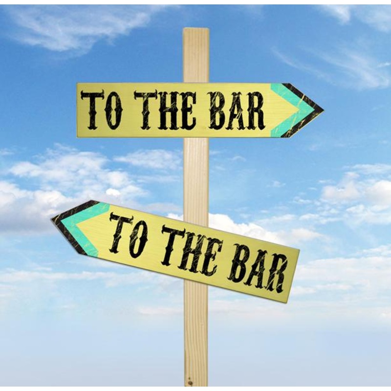 Wood Arrow Sign – To the Bar|To the bar – Left|To the bar- Right|Wood Stick for Arrow Sign