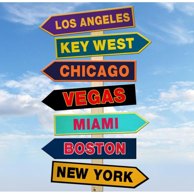 Wood Arrow Sign – US City|Key West Left|Key West Right|Chicago Left|Chicago Right|Boston Left|Boston Right|Vegas Left|Vegas Right|Los Angeles Left|Los Angeles Right|Miami Left|Miami Right|New York Left|New York Right|Wood Stick for Arrow Sign