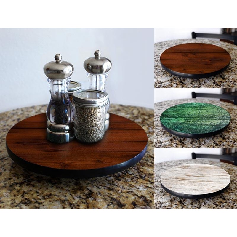 WOOD GRAIN Design Lazy Susan – 3 Different Sizes – For Kitchen Table Top – Handcrafted in USA