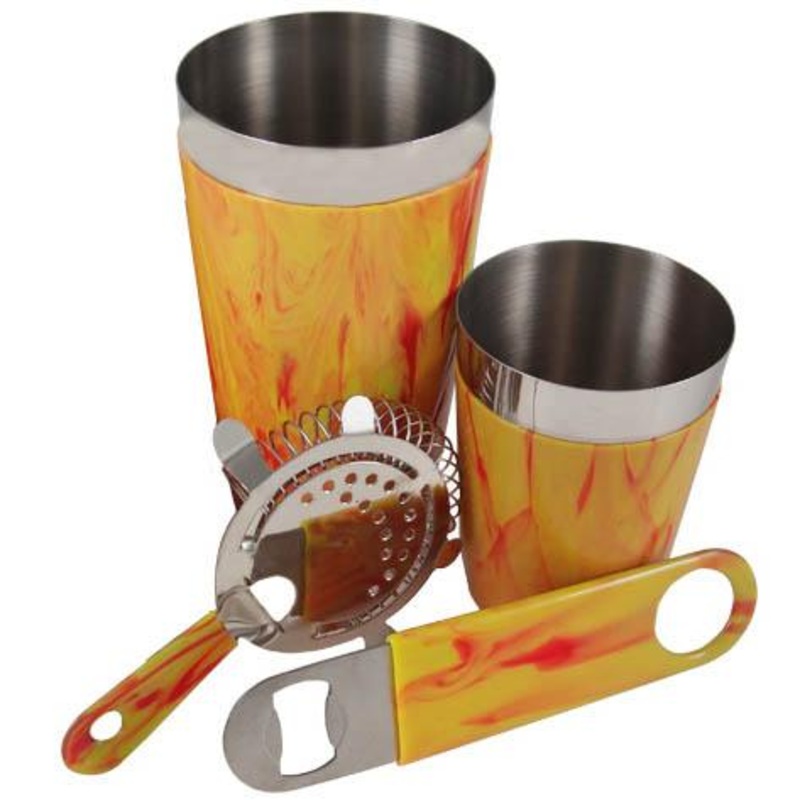 Yellow/Red Vinylworks Bar Set – 4 or 5 Piece