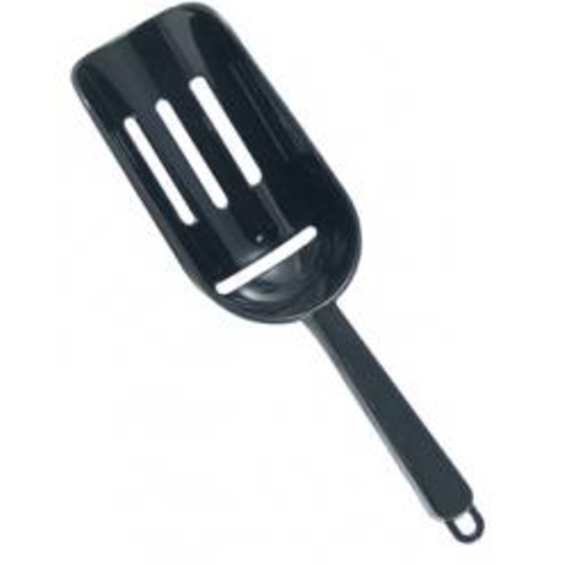 Black Plastic Ice Scoop with Drain