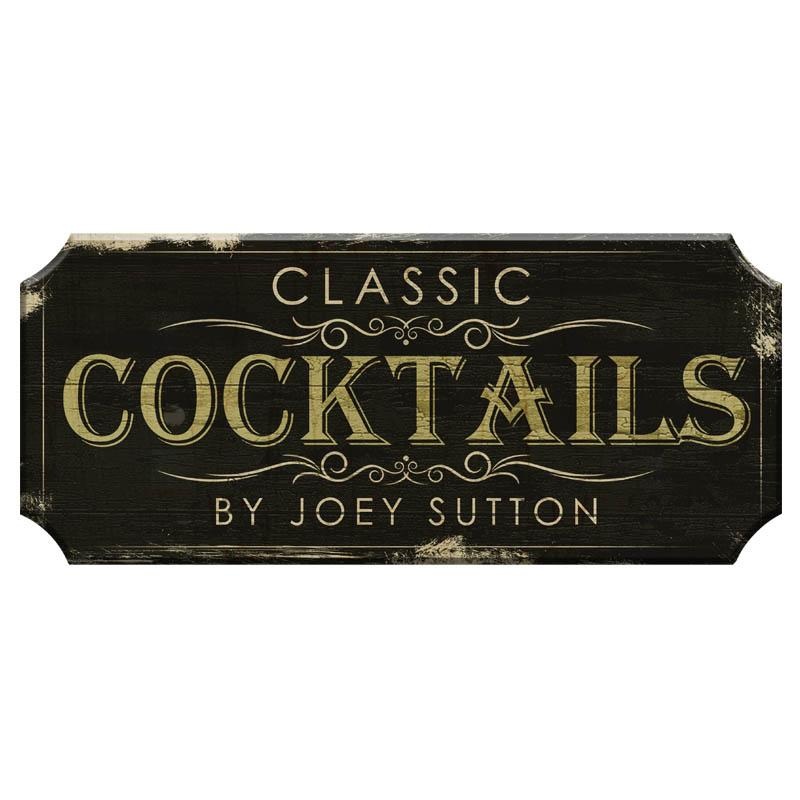 CLASSIC COCKTAILS – CUSTOMIZABLE Wood Plaque Sign – Color Options