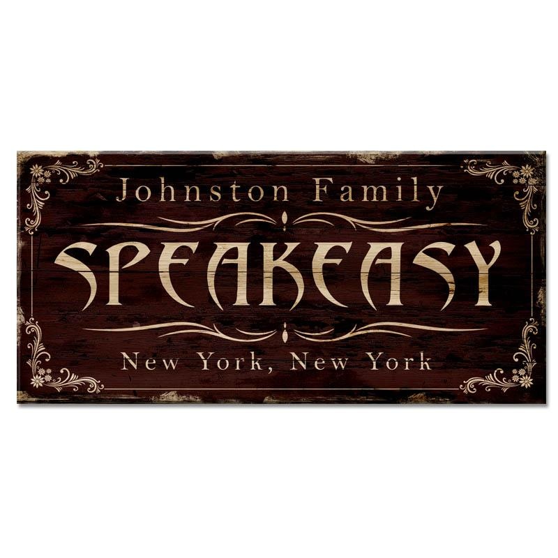 SPEAKEASY – CUSTOMIZABLE Large Vintage Wooden Bar Sign – 11 3/4 x 23 3/4