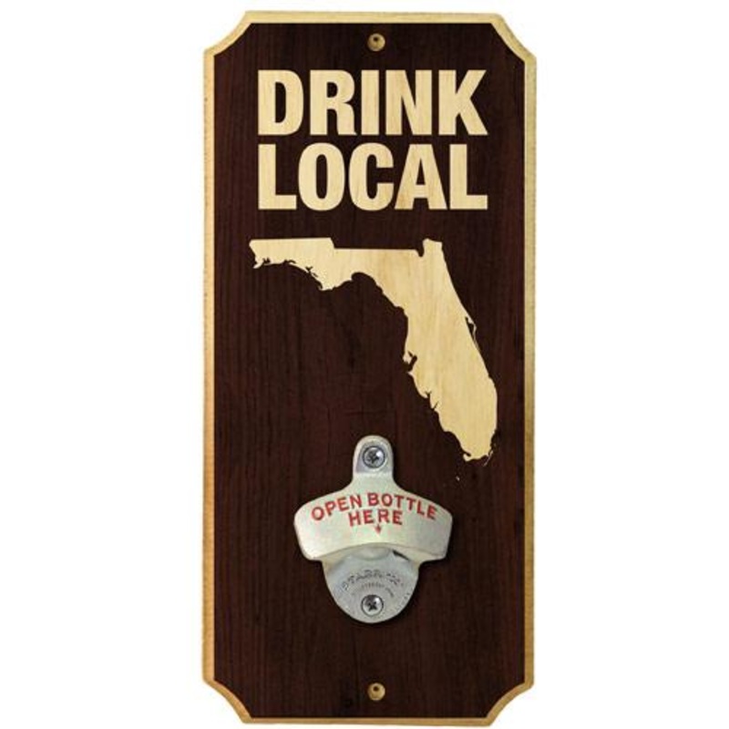 Wall Mounted Wood Plaque Bottle Opener – Drink Local