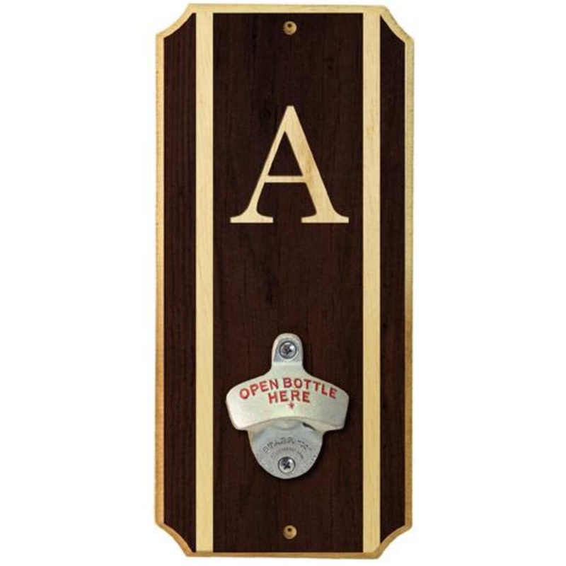 Wall Mounted Wood Plaque Bottle Opener – Monogrammed