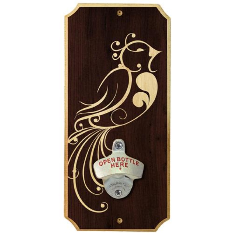 Wall Mounted Wood Plaque Bottle Opener – Pretty Bird