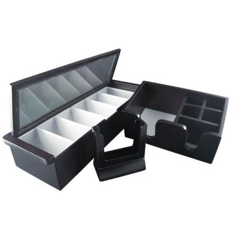 Wood Caddy Sets|Wood Caddy Set – Black|Wood Bar Caddy – Black|Wood Fruit Tray – Black|Wood Coaster Caddy – Black