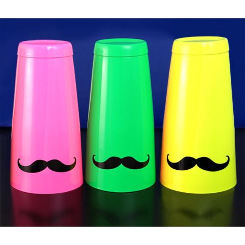 28oz Mustache Cocktail Shaker|Neon Yellow|Neon Pink|Neon Green