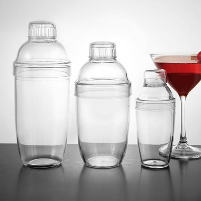 3 Piece Clear Plastic Mixing Shakers