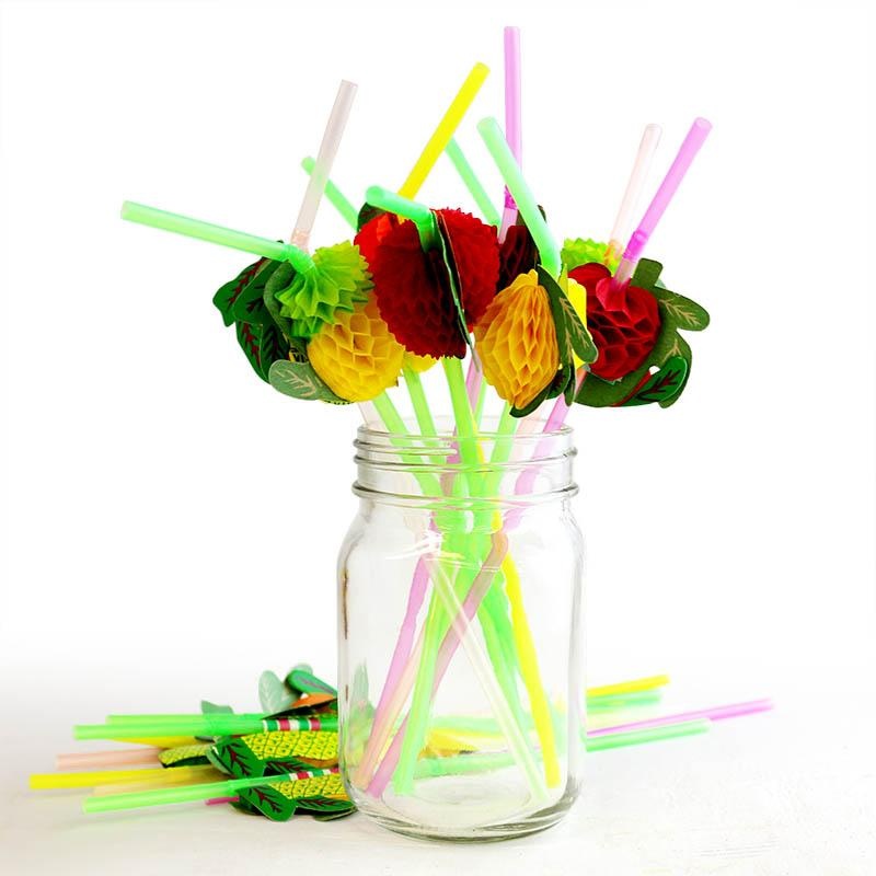 BarConic Paper Accordion Fruit Straws – Pack of 50