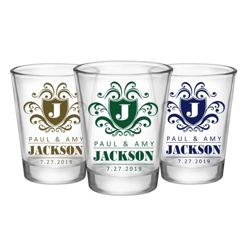 CUSTOMIZABLE Clear Shot Glass – Crest (Version 3) – 1.75oz