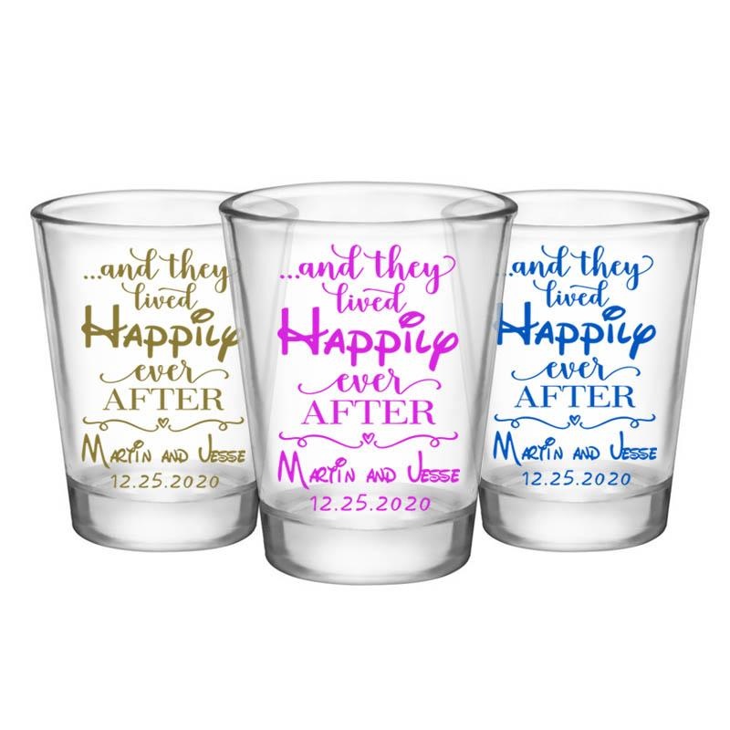 CUSTOMIZABLE Clear Shot Glass – Happily Ever After – 1.75oz