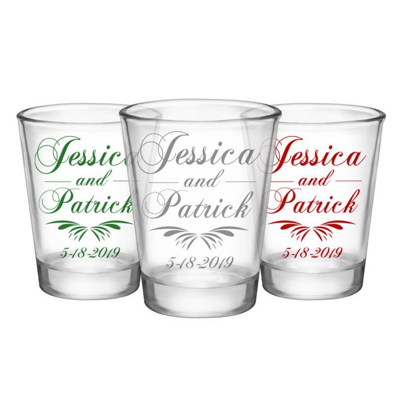 CUSTOMIZABLE Clear Wedding Shot Glass – Simplistic – 1.75oz