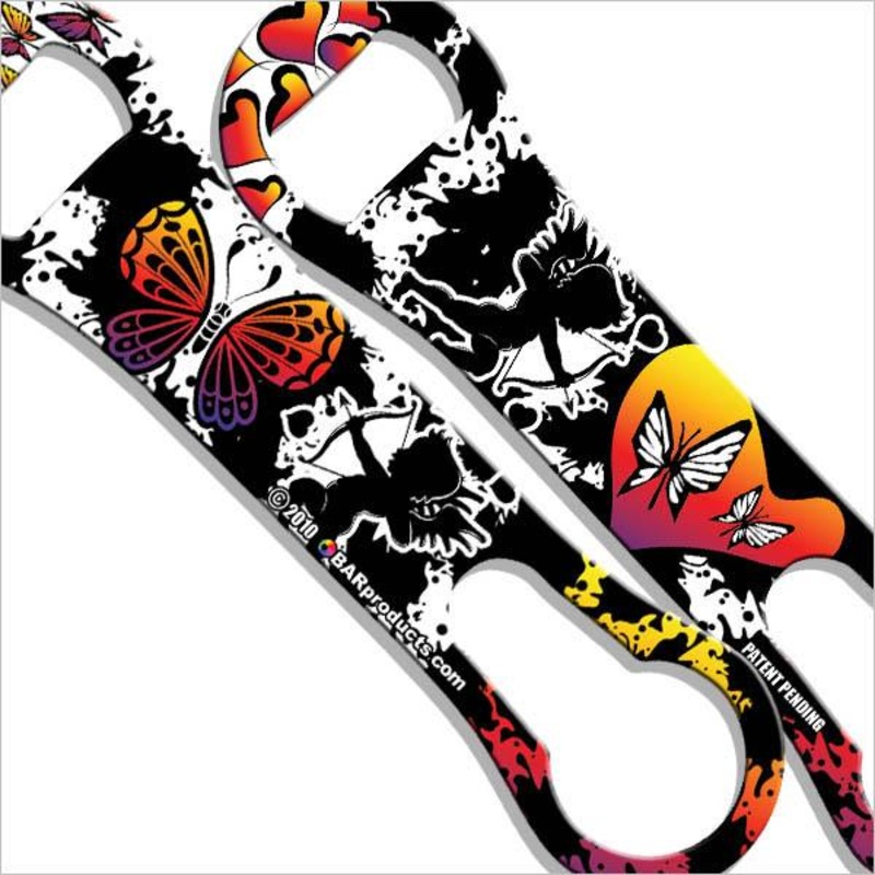 Love Hearts Butterfly V-Rod Bottle Opener