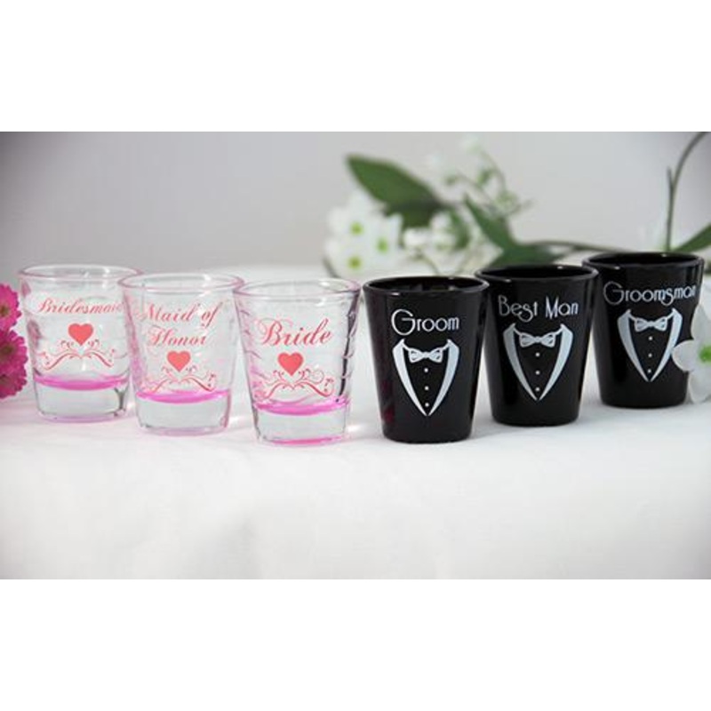 Shot Glasses for Wedding|Bride Shot Glass Set|Groom Shot Glass Set|Bride Shot Glass|Maid of Honor Shot Glass|Bridesmaid Shot Glass|Groom Shot Glass|Best Man Shot Glass|Groomsman Shot Glass