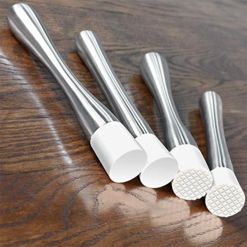 Stainless Steel Muddlers|Slim with Flat Head|Slim with Tenderizer Head|Regular with Flat Head|Regular with Tenderizer Head