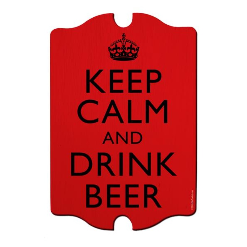 Tavern Shaped Wood Bar Sign – Keep Calm & Drink Beer
