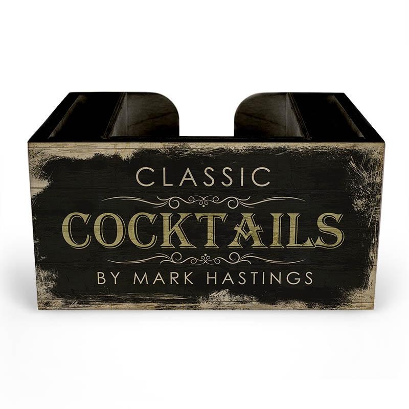 Wooden Bar Caddy – Classic Cocktails – Customizable