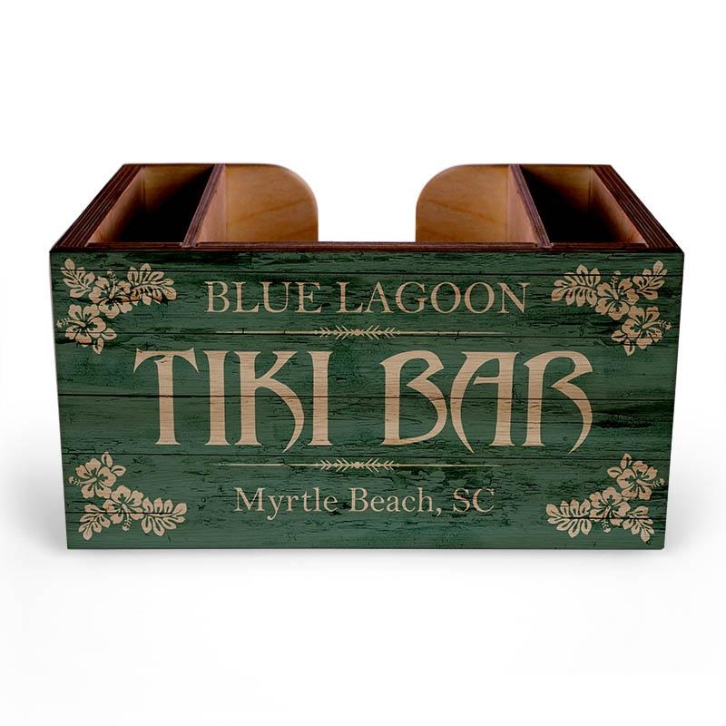 Wooden Bar Caddy – Tiki Bar – Customizable