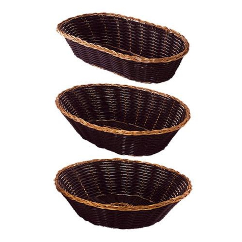 Black with Gold Trim Woven Baskets