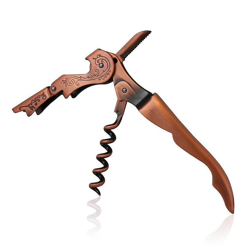Copper Plated Double Lever Corkscrew w/ Etched Design