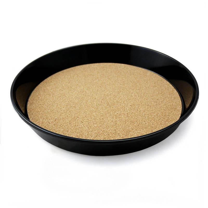 Cork Lined Black Serving Tray – 13 diameter