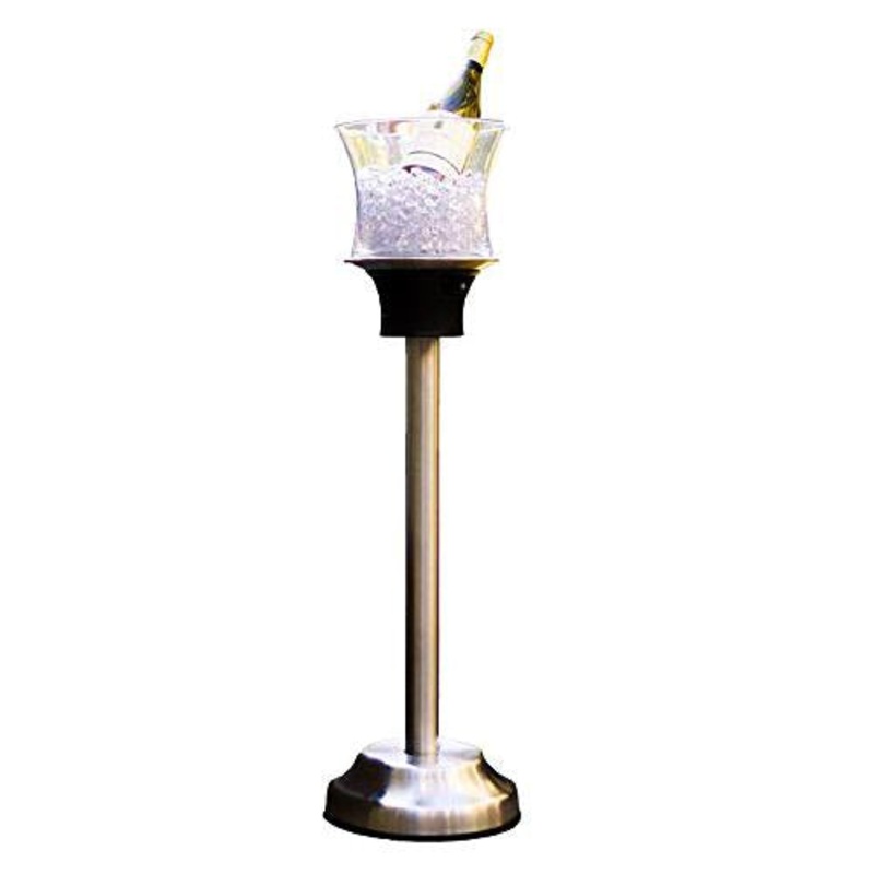 Ice Bucket Wine Bottle Cooler Stand Plus Charging Station – LED