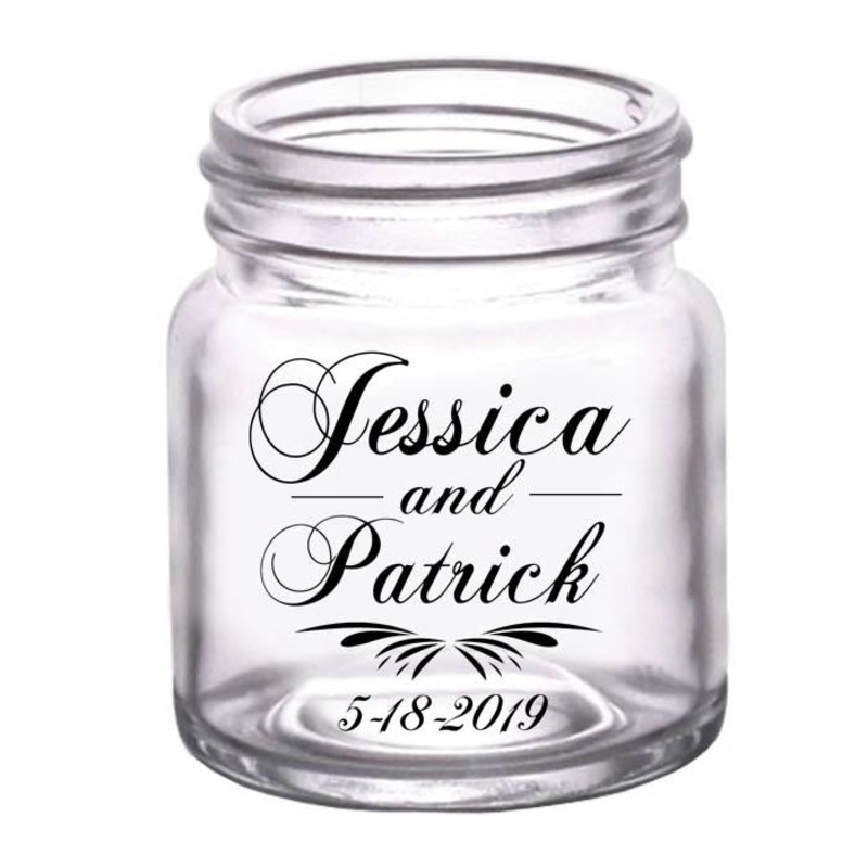 Mini Mason Jar Shot Glass – Simplistic – CUSTOMIZABLE – 2oz Clear
