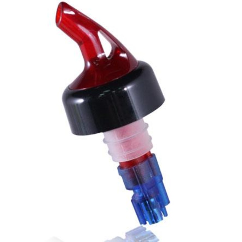 Red Nozzle with Black Collar Measured Pourers