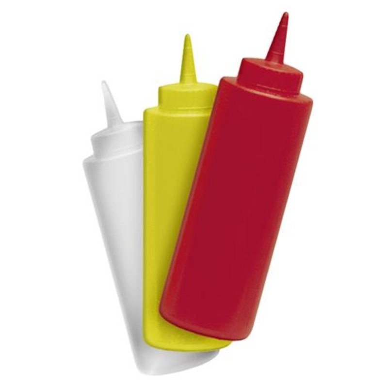 Squeeze Bottles – 12 ounce|Clear|Red|Yellow