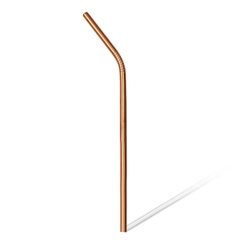 BarConic Copper Plated Curved Cocktail Straw