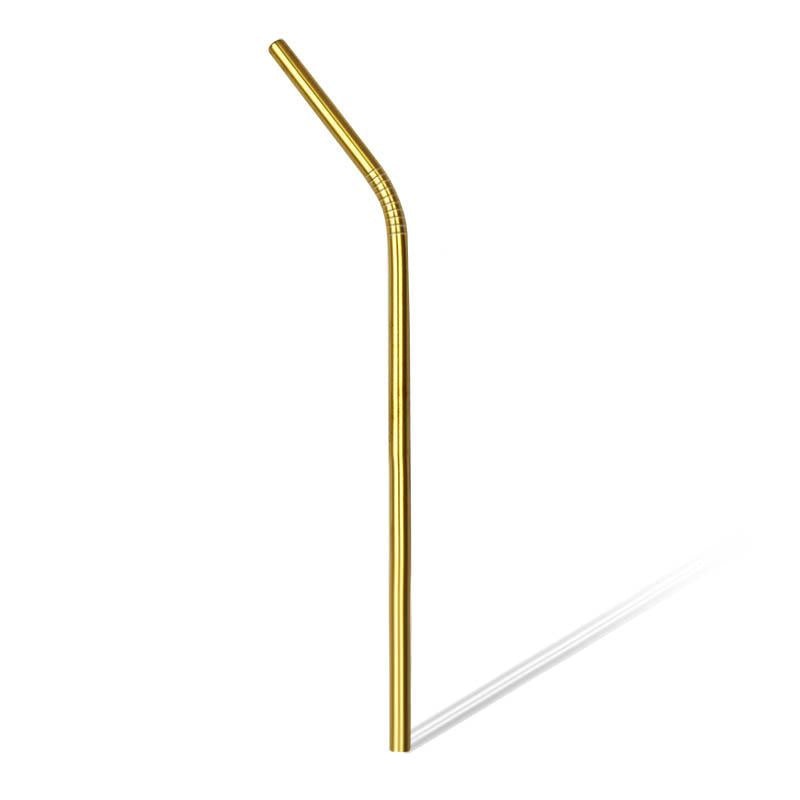 BarConic Gold Plated Curved Cocktail Straw