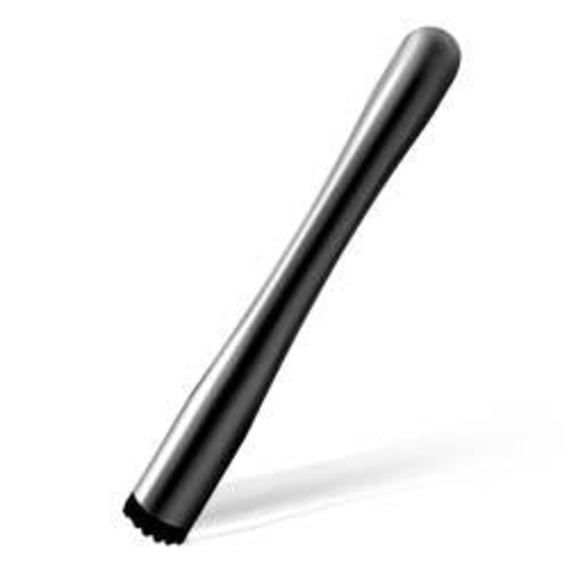 BarConic Gun Metal Muddler – Slim with Black Tenderizer Head