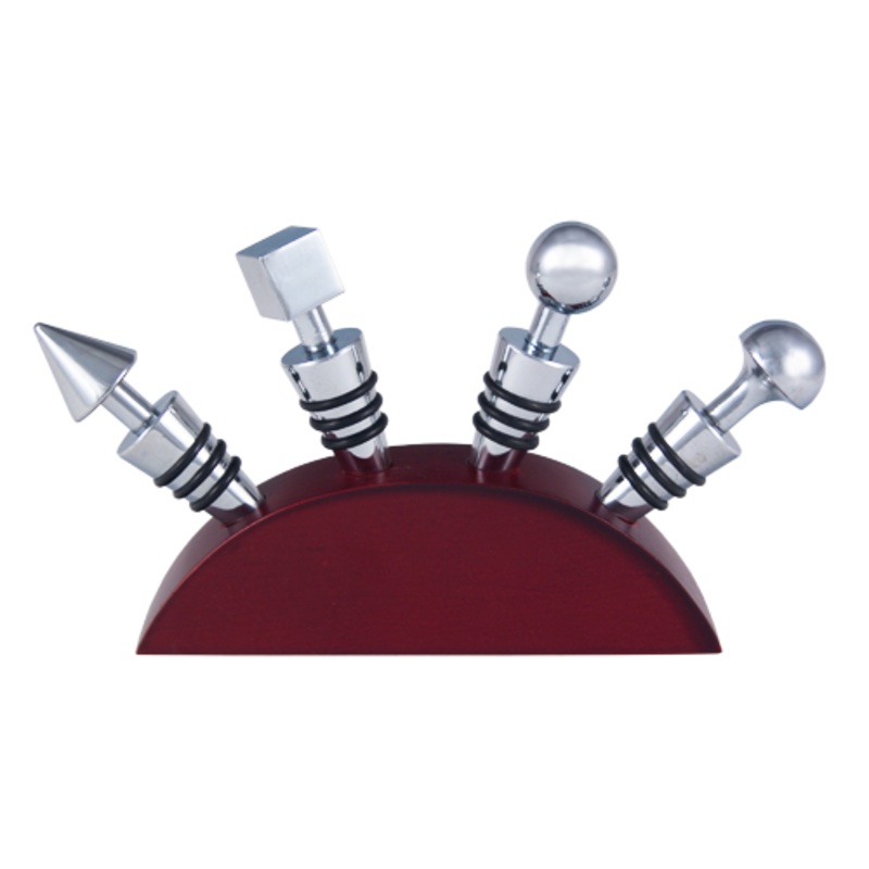 Chrome Wine Stopper Set